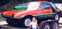 Anna Beth Lamkin with dad's racer