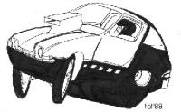 Caricature of Weird Harrel's dragster