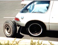 Blown out tire on Andy van Dalsem's tire