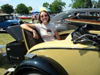 Jeni in the rumble seat